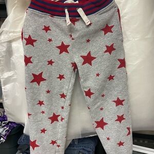Mini Boden Gray Sweatpants with Red Stars